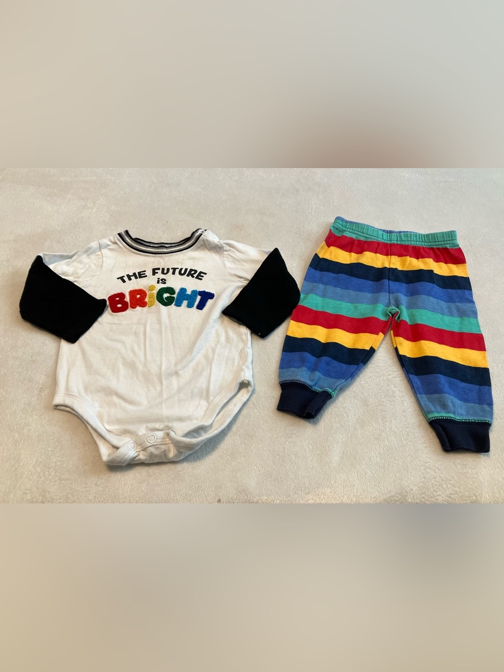 Garanimals White Baby Bodysuit with Black Trim